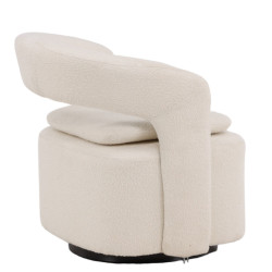 Fauteuil pivotant moderne en tissu bouclé ABEL