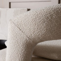 Fauteuil pivotant moderne en tissu bouclé ABEL