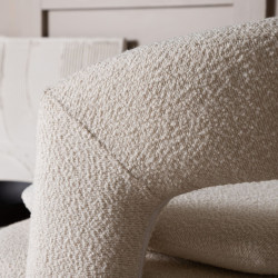 Fauteuil pivotant moderne en tissu bouclé ABEL