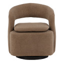 Fauteuil pivotant moderne en tissu bouclé ABEL