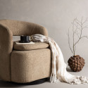 Fauteuil pivotant moderne en tissu bouclé ABEL