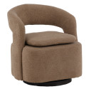 Fauteuil pivotant moderne en tissu bouclé ABEL