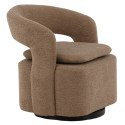 Fauteuil pivotant moderne en tissu bouclé ABEL