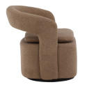 Fauteuil pivotant moderne en tissu bouclé ABEL