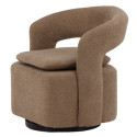 Fauteuil pivotant moderne en tissu bouclé ABEL