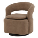 Fauteuil pivotant moderne en tissu bouclé ABEL