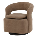 Fauteuil pivotant moderne en tissu bouclé ABEL