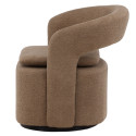 Fauteuil pivotant moderne en tissu bouclé ABEL