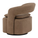 Fauteuil pivotant moderne en tissu bouclé ABEL