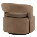 Fauteuil pivotant moderne en tissu bouclé ABEL