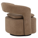 Fauteuil pivotant moderne en tissu bouclé ABEL