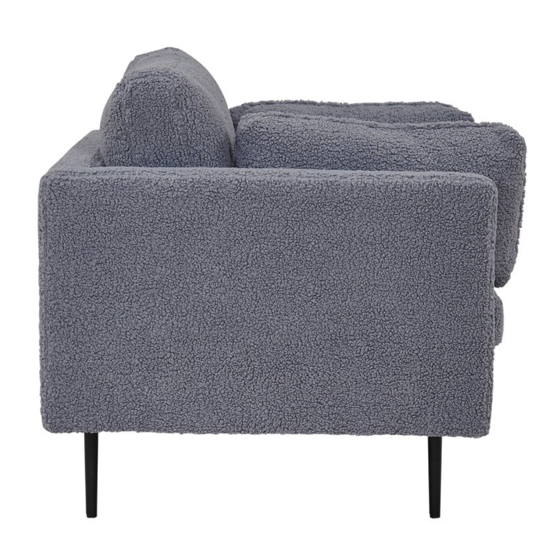 Fauteuil moderne en peluche avec pieds en métal ROMEO