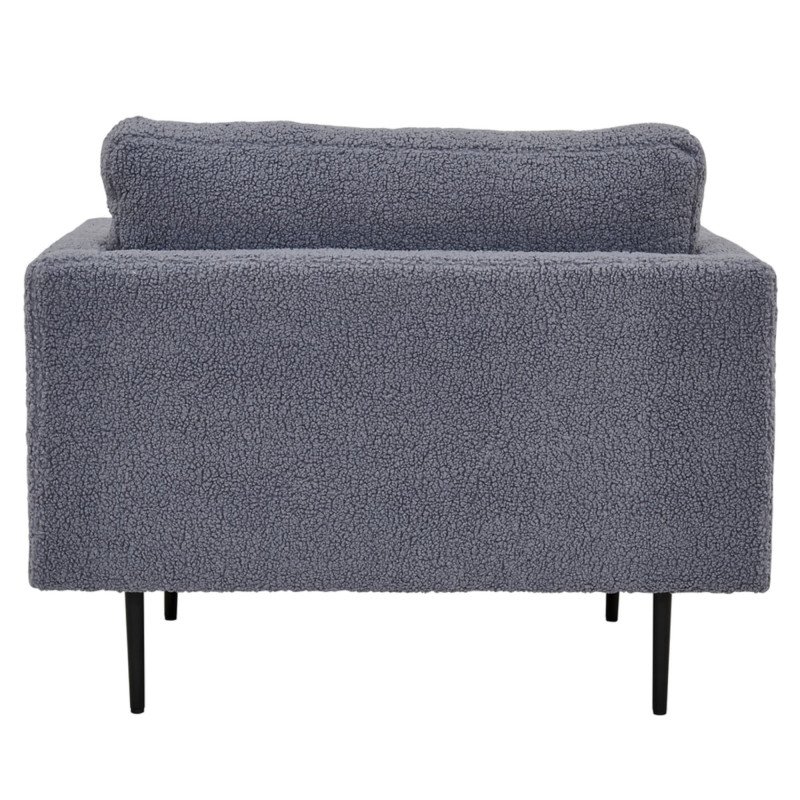 Fauteuil moderne en peluche avec pieds en métal ROMEO