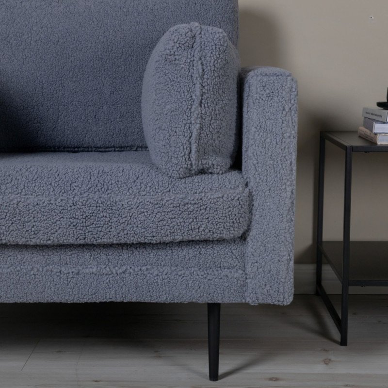 Fauteuil moderne en peluche avec pieds en métal ROMEO