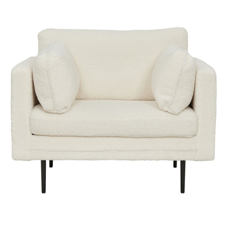 Fauteuil moderne en peluche avec pieds en métal ROMEO