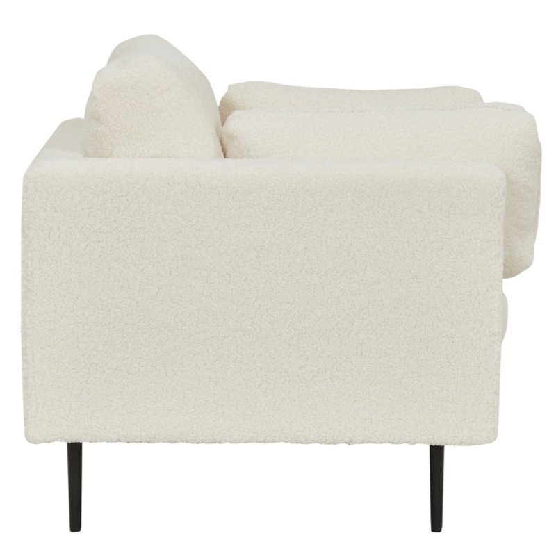 Fauteuil moderne en peluche avec pieds en métal ROMEO