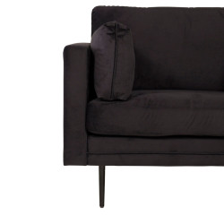 Fauteuil moderne en velours avec pieds en métal noir ROMEO