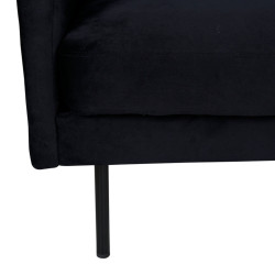 Fauteuil élégant noir en velours ERIC