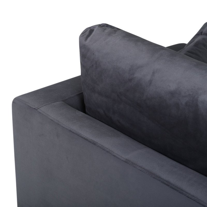 Fauteuil minimaliste gris foncé en velours MANU