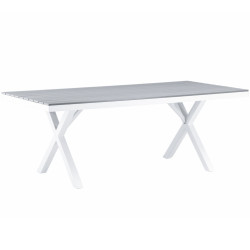 Table de jardin 200x100cm effet bois CALOPIE