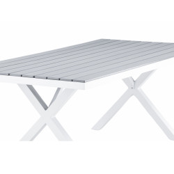 Table de jardin 200x100cm effet bois CALOPIE