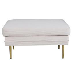 Pouf rectangulaire en velours côtelé beige ADRIAN