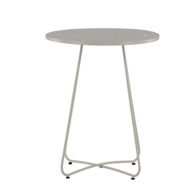 Table haute extérieur en métal beige ZIMAYA