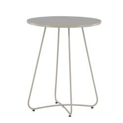 Table haute extérieur en métal beige ZIMAYA