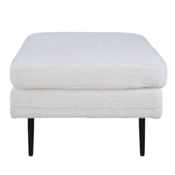 Pouf rectangulaire en tissu bouclé blanc ADRIAN