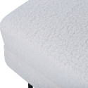 Pouf rectangulaire en tissu bouclé blanc ADRIAN