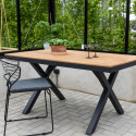 Table de jardin 150x90cm effet bois JORDANIE