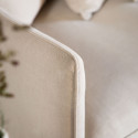 Canapé droit 3 places en tissu beige avec coussins YANN