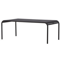 Table de jardin 200x100cm en aluminium noir ANGELA