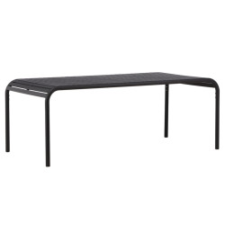 Table de jardin 200x100cm en aluminium noir ANGELA