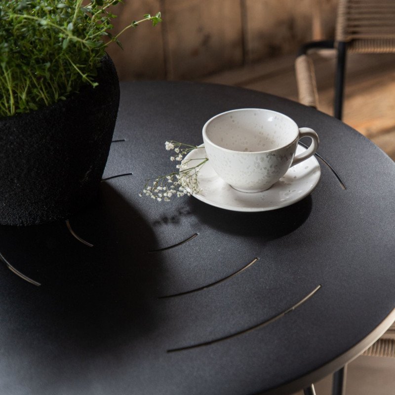 Table de jardin ronde en métal noir 60cm COLOMBES