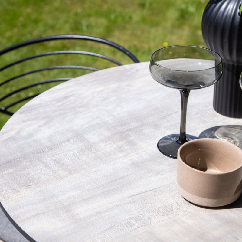 Table haute extérieur en métal et bois MDF OLIVIA