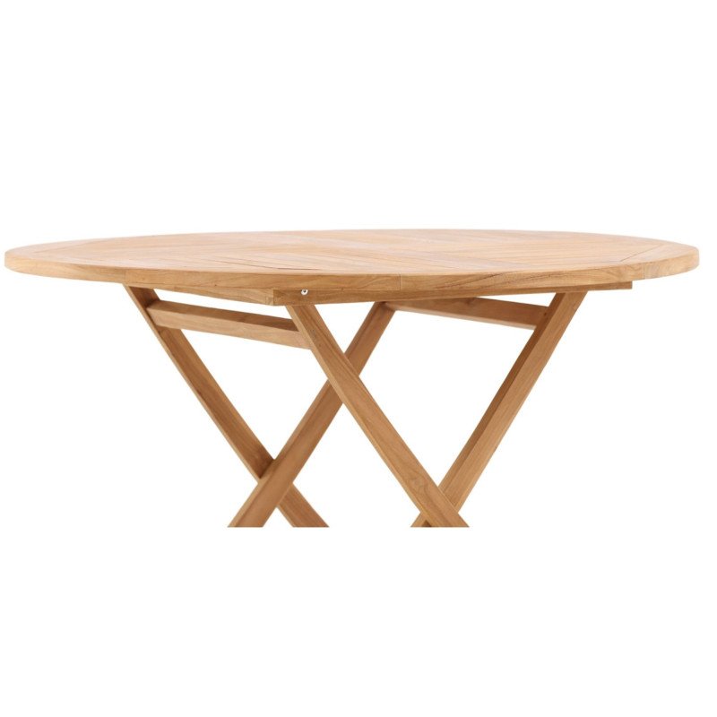 Table de jardin ronde 120cm en bois de teck CECILIA