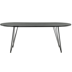 Table de jardin ovale 200x100cm en métal noir MASCLA