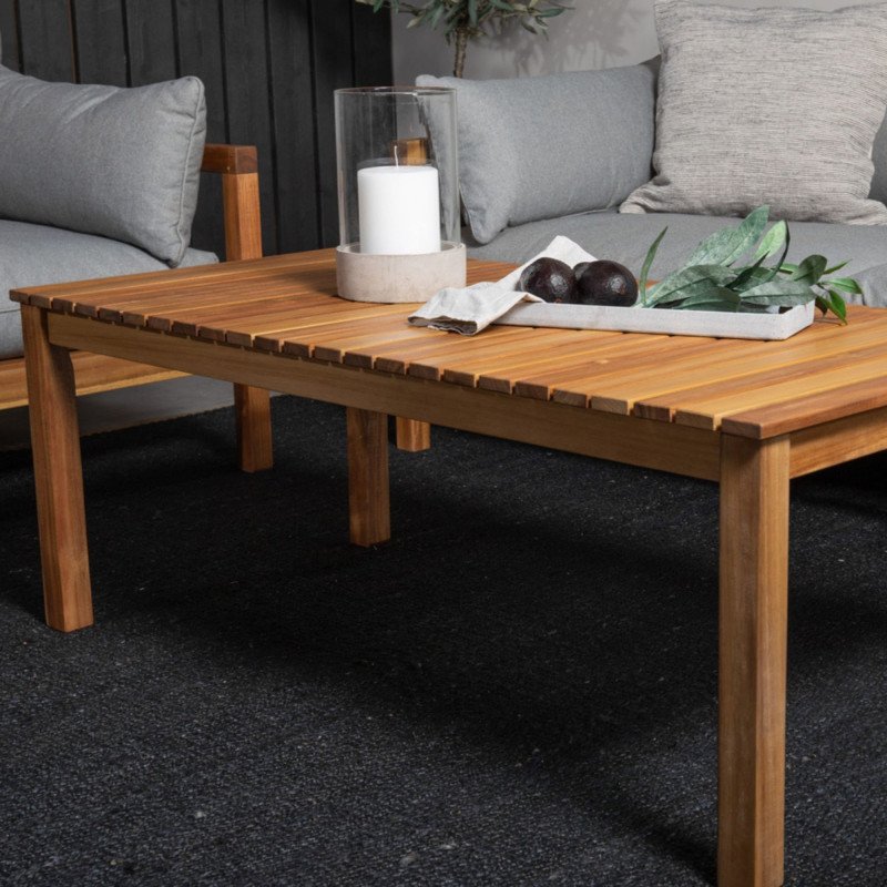 Table basse extérieur 120x60cm en bois d'acacia BOLANE