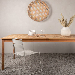 Table de jardin 220x100cm en bois de teck YUNA