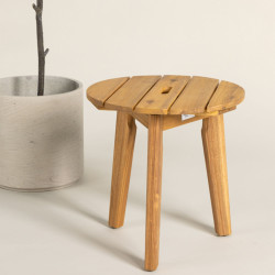 Table d'appoint ronde 40cm en bois d'acacia LINOA