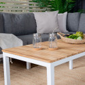 Table basse extérieur en bois et aluminium blanc OPALINE
