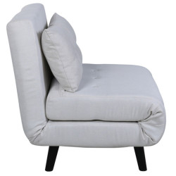 Fauteuil chauffeuse en velours blanc PAXO