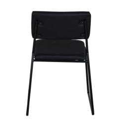 Lot de 2 chaises en simili noir PIZAKA