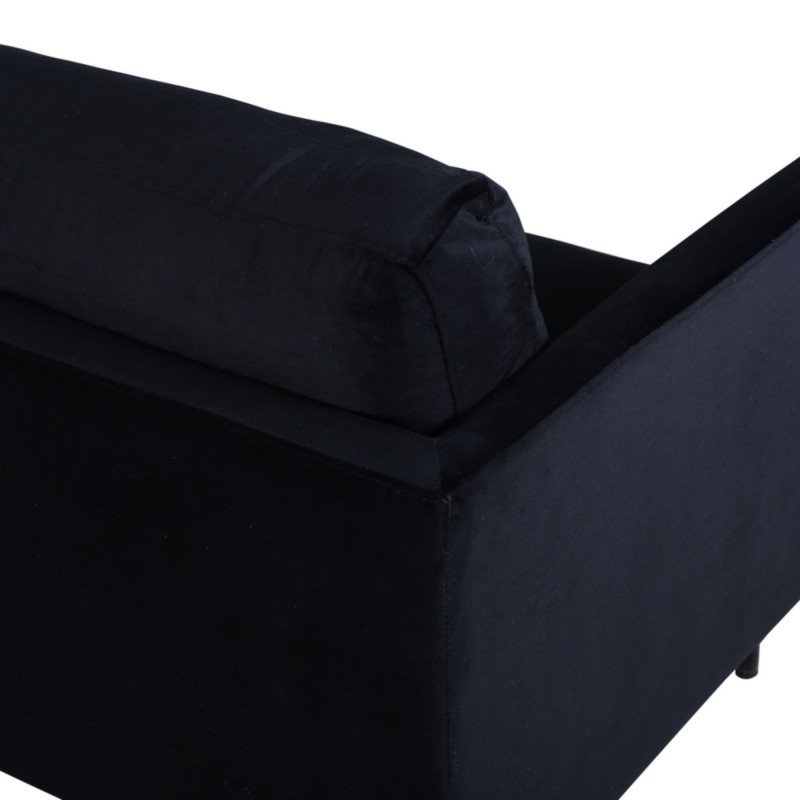 Canapé 2 places en velours noir SOLAP