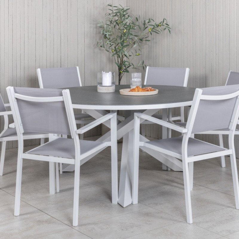 Table de jardin ronde 140cm en aluminium ORIAPA