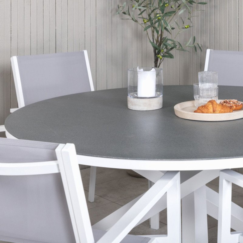 Table de jardin ronde 140cm en aluminium ORIAPA