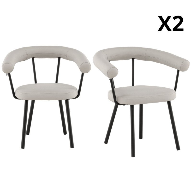 Lot de 2 chaises contemporaines en simili ILYES