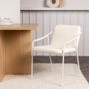 Lot de 2 chaises tendance en simili blanc CRISTIALA