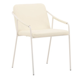 Lot de 2 chaises tendance en simili blanc CRISTIALA